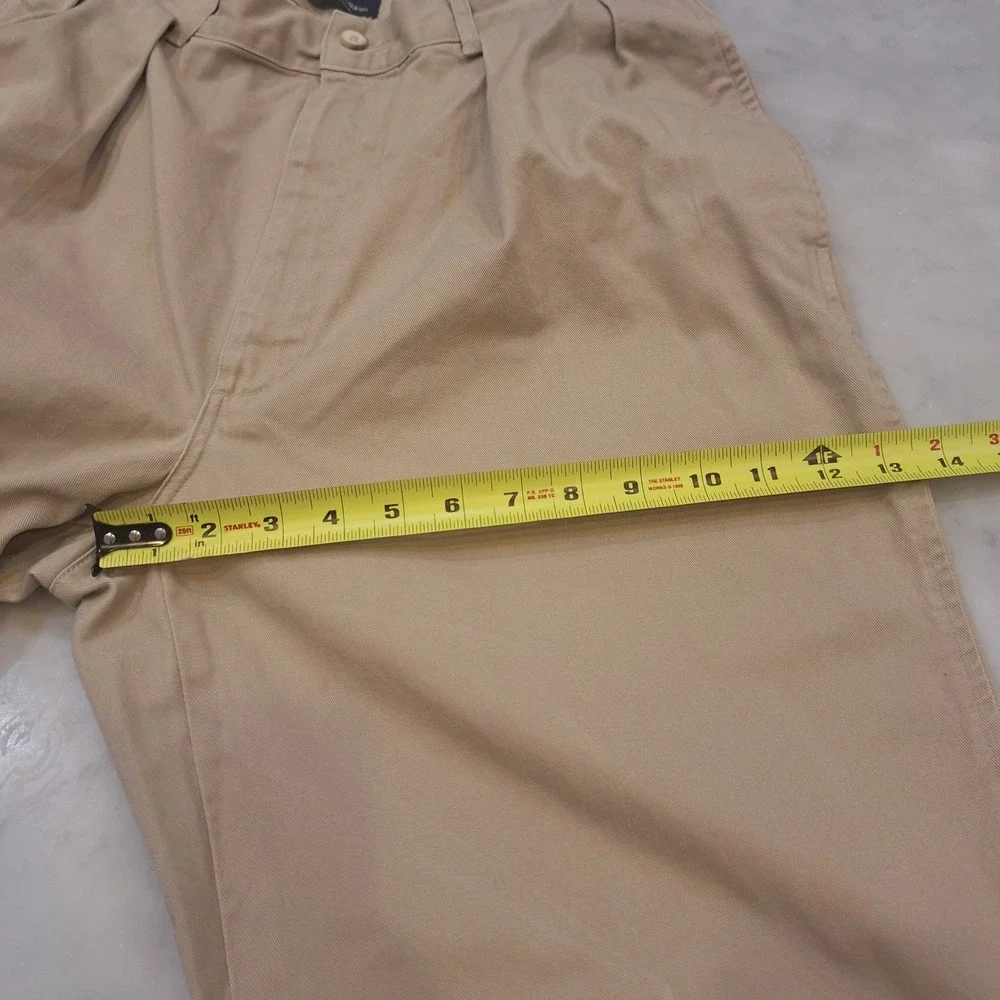 Vtg Polo Ralph Lauren Chino Pants Sz 34x36(32×27) Pleated Cuffed USA Made Preppy